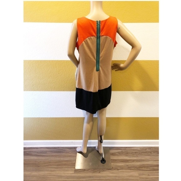 A. Byer orange/tan/black color block shift dress - Picture 5 of 9